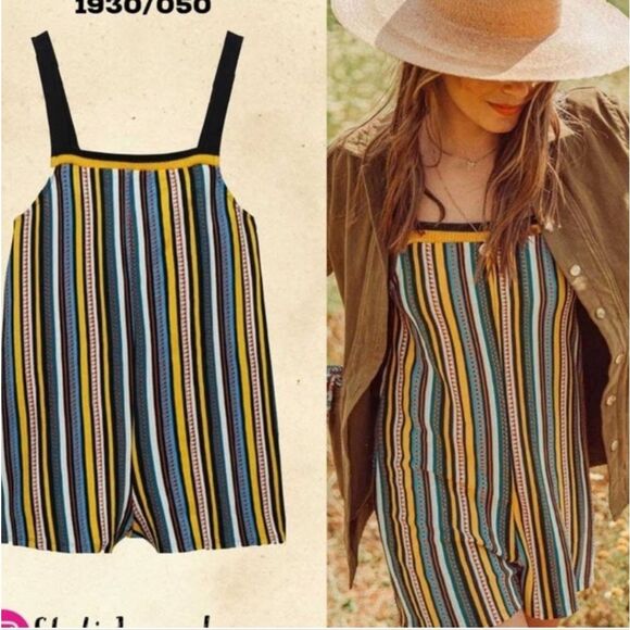 Zara Blogger Favorite Striped Romper Size Small,NWT - Picture 1 of 7